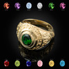 2019 High School Class Graduation CZ Gold Birthstone Ring