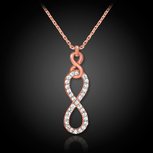 Rose Gold Double Infinity Diamond Necklace