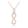 14K Two-Tone Rose Gold Vertical Infinity Diamond Necklace