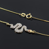 14K Gold Diamond Pave Serpant Snake Necklace with Ruby Accents