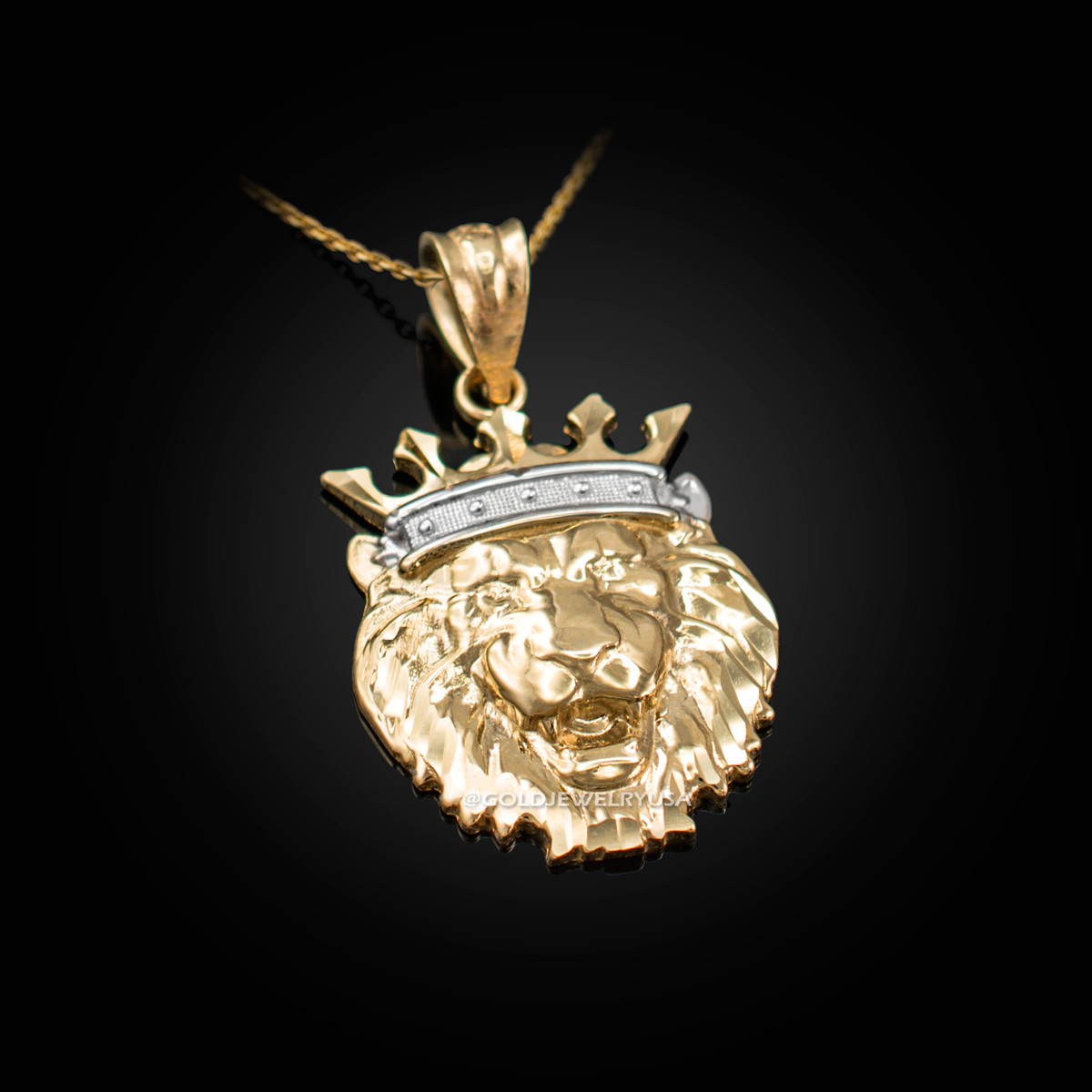 Polished Gold Lion King Charm Necklace