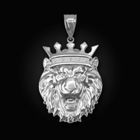 White Gold Lion King Pendant (S/M/L/XL)
