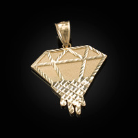 Yellow Gold Diamond Dripping DC Pendant