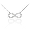 14K White Gold Diamond Infinity Pendant Necklace