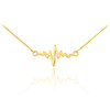 14K Polished Gold Heartbeat Pulse Necklace