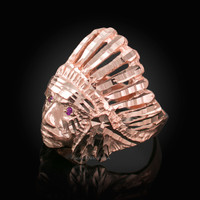 Rose Gold DC Indian Chief CZ Ring