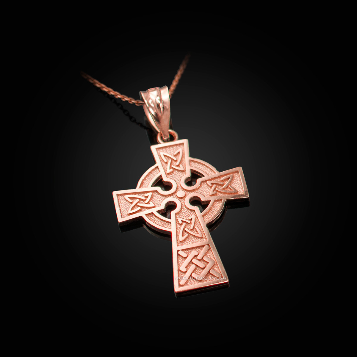 10KT Gold Diamond-Cut Celtic Cross Pendant (Engravable)- Tiny -  OrthodoxGifts.com