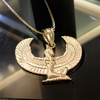 Gold Egyptian Isis Winged Goddess Pendant Necklace