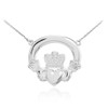 14K White Gold Classic Claddagh Necklace