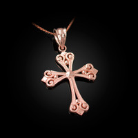 Rose Gold Elegant Cross Pendant Necklace