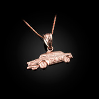 Rose Gold Small Taxi Cab Charm Necklace