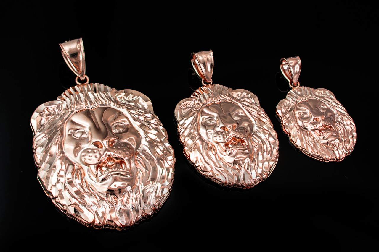 Rose Gold Lion Face DC Pendant (S/M/L)