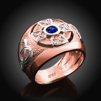 Two-Tone Rose Gold Men's Celtic Birthstone Ring