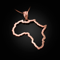 Rose Gold Africa Open Design Pendant Necklace