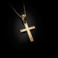 Yellow Gold Inner Cross Charm Necklace