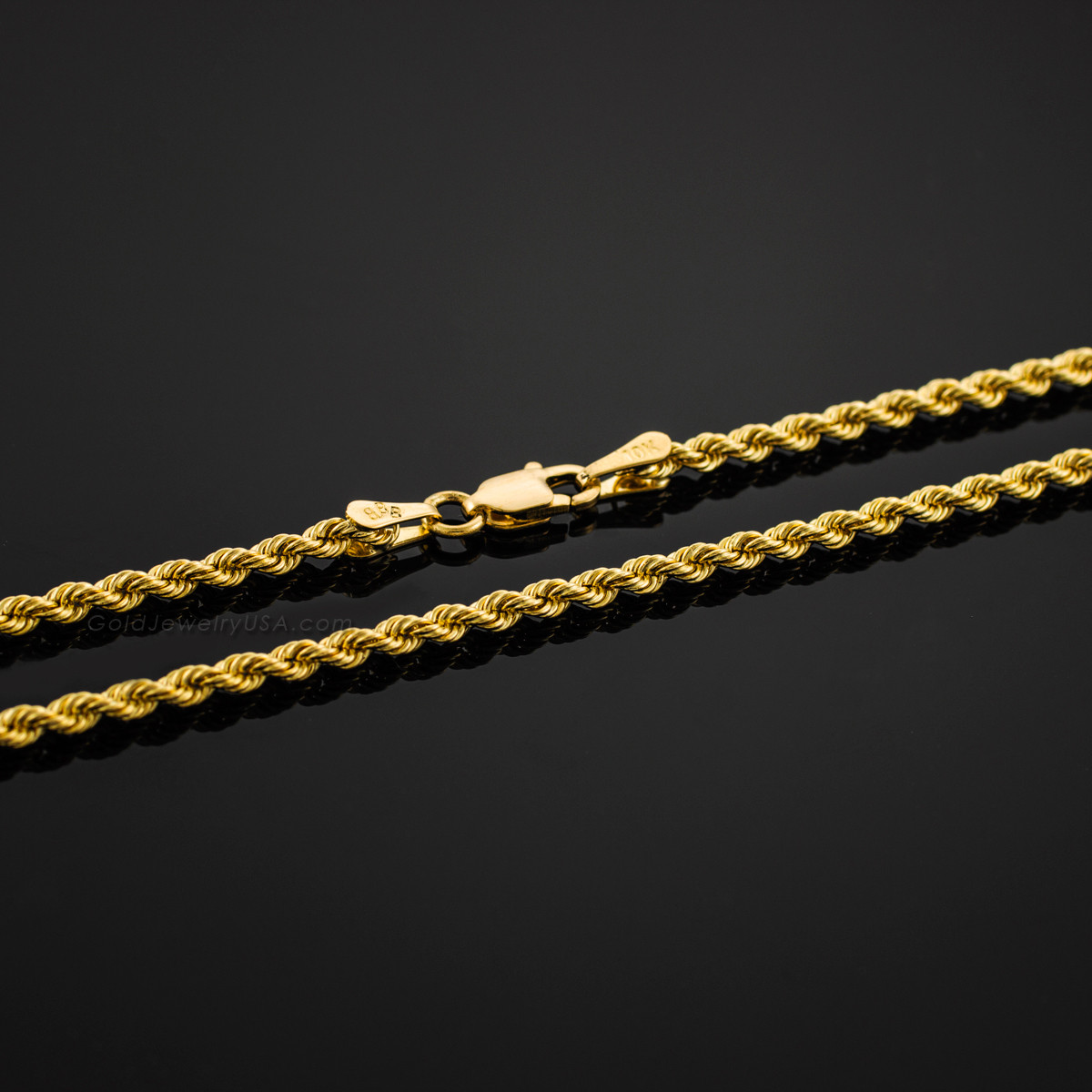 10K Hollow Gold Rope Chain 2MM