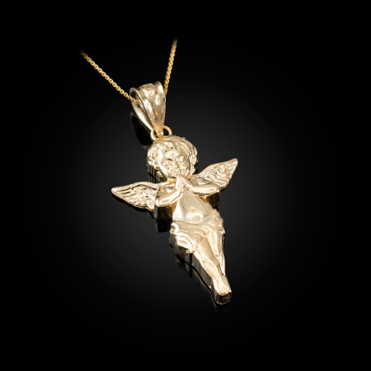 Gold Angel Pendant Charm Gold Cupid Pendant Gold Angel Pendant Necklace Gold Cupid Necklace Gold Angel Charm Gold Angel Necklace