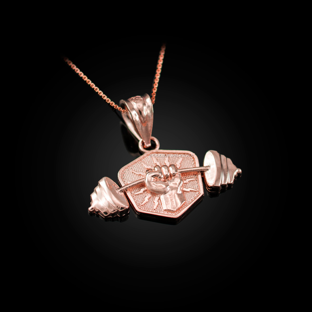 Rose gold deals dumbbell necklace