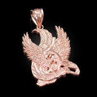 Rose Gold High Polished Eagle Pendant