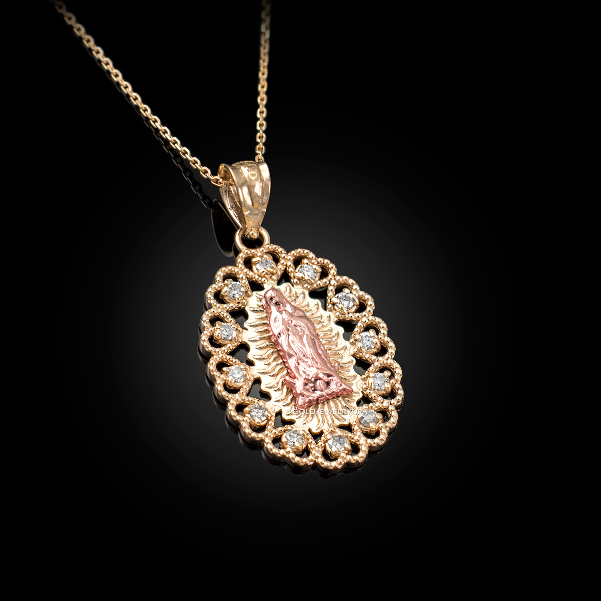 Mary Necklace Virgen Guadalupe Necklace Rose Gold Virgin Our Lady
