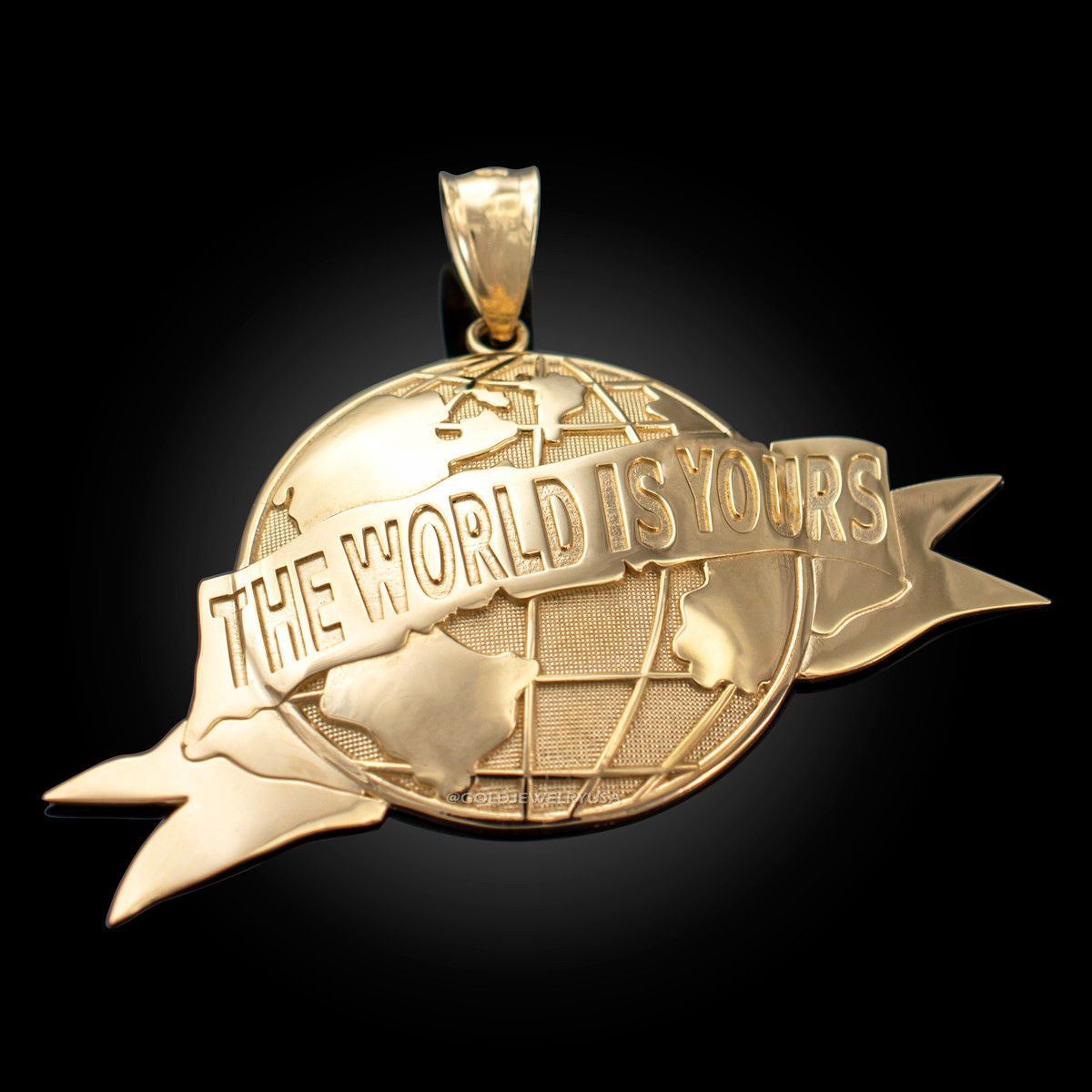THE WORLD IS YOURS Gold Pendant