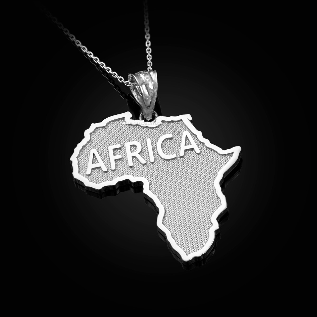 White Gold Africa Pendant Necklace