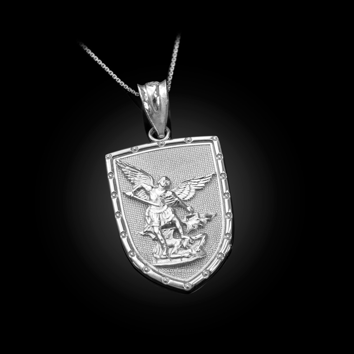 st michael necklace white gold