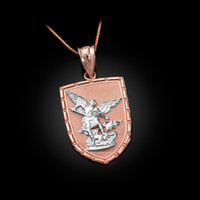 Rose Gold Saint Jude Medallion Pendant Necklace