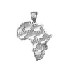 White gold Africa pendant