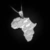 White gold Africa pendant necklace