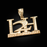 Yellow Gold L2H Live 2 Hustle Hip-Hop DC Pendant