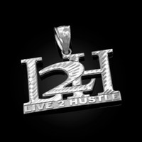 White Gold L2H Live 2 Hustle Hip-Hop DC Pendant