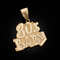 Yellow Gold 80's BABY Hip-Hop DC Pendant