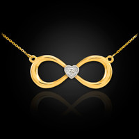Gold Diamond Infinity Necklace.