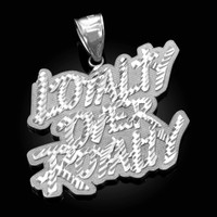 White Gold LOYALTY OVER ROYALTY Hip-Hop DC Pendant