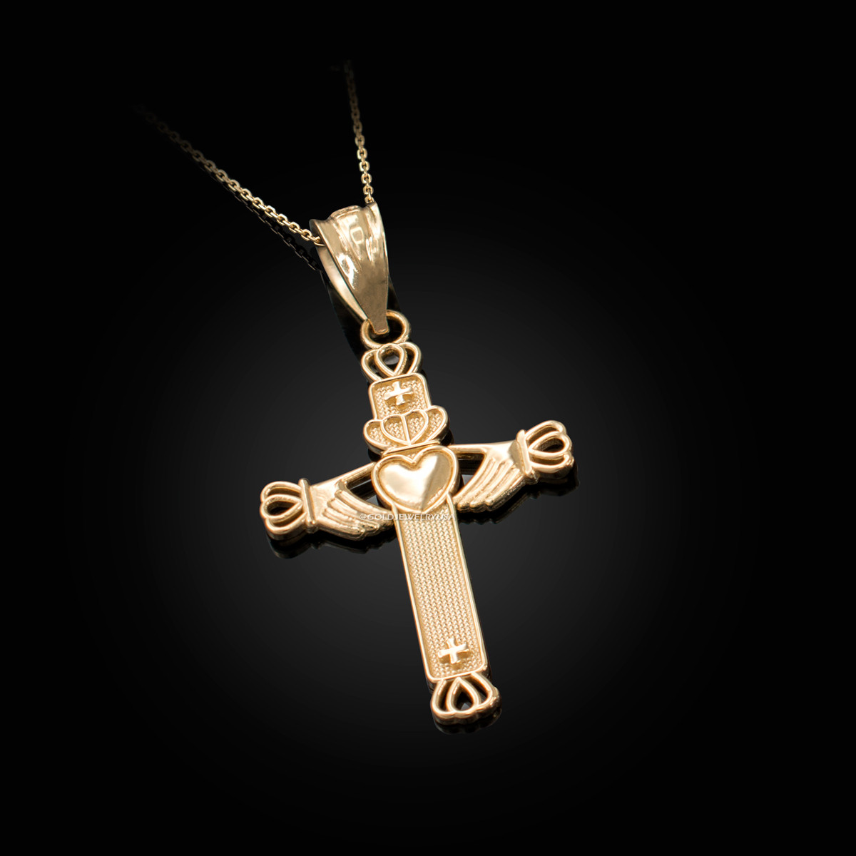 Stainless Steel Irish Celtic Trinity Knot Claddagh Cross Pendant Necklace  Gift | eBay