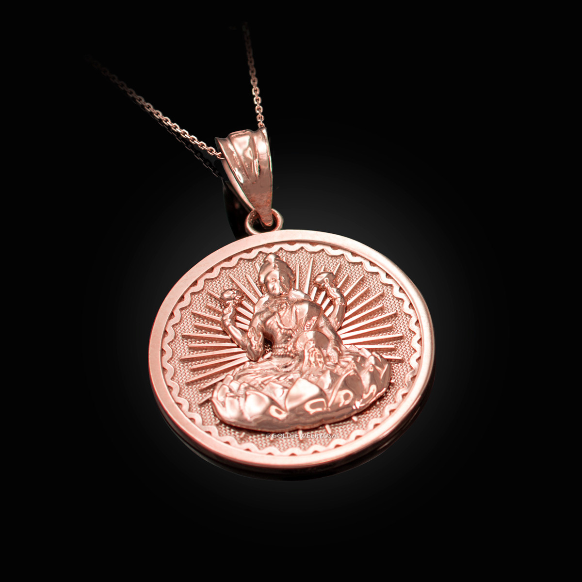 Rose Gold Hindu Goddess Lakshmi (Luxmi 