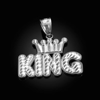 White Gold Crown King Hip-Hop DC Pendant