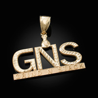 Yellow Gold GNS Grind-N-Stack Hip-Hop DC Pendant
