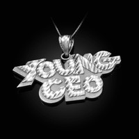 YOUNG CEO White Gold DC Pendant Necklace
