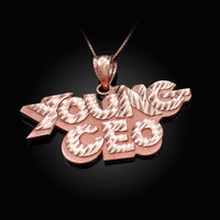 YOUNG CEO Rose Gold DC Pendant Necklace