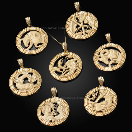 Gold Zodiac Pendant Necklace