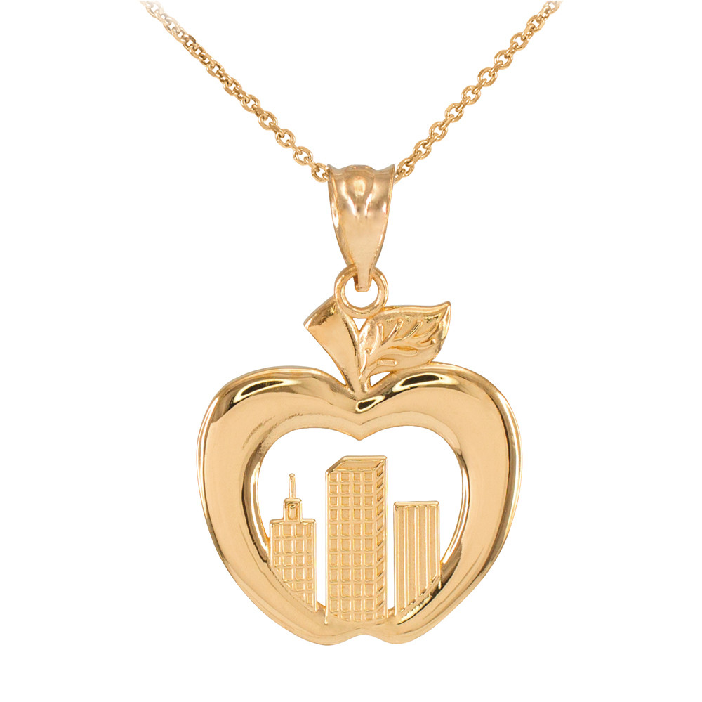 14K Gold New outlet York Big Apple Charm