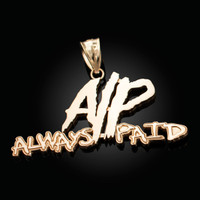 Polished Yellow Gold ALWAYS PAID Hip-Hop Pendant