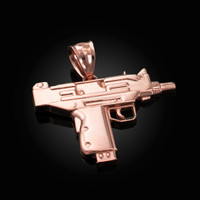 Rose Gold Uzi Submachine Gun Pendant