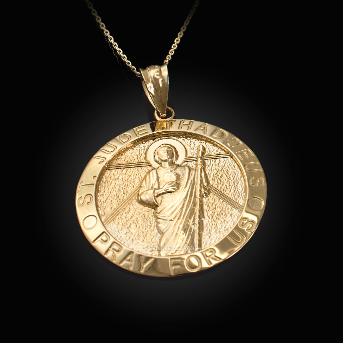 Yellow Gold St. Jude Thaddeus Pendant Necklace