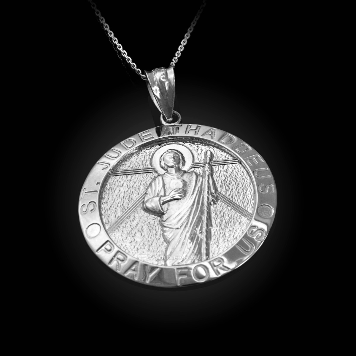 st jude pendant white gold