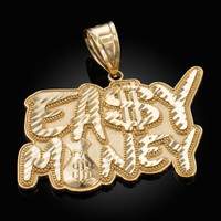 Gold EASY MONEY Cash Bag Hip-Hop DC Pendant