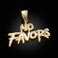 NO FAVORS Sparkle-cut Gold Hip Hop Pendant