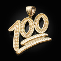 Gold 100 Emoji Sparkle-cut Pendant